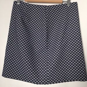 Ann Taylor Navy Jacquard Skirt